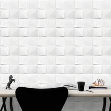 Vinyl Adhesive CUBOS Wallpaper Imitates 3D Plaster Roll 150x50cm For Kitchen Living Room Reception Lobby - 灰色 - 查看 4