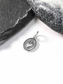 1pc Simple Unique 925 Sterling Silver Radiant Sacred Heart Charm DIY Pendant Women Fine Jewelry Gift - Silver - View 3