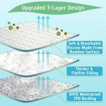 White Top King Mattress Protector For Adjustable Bed - Bamboo Viscose, Waterproof, 6 - 18 Inches Deep Pocket, 32 - 34 Inches From Head