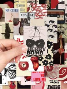 50 Stück Y2K Stil Poster Aufkleber, lustige Cartoon Aufkleber für Gitarre, Skateboard, Kühlschrank, Laptop, Motorrad, Reise, klassisches Modell, coole wasserfeste PVC Aufkleber