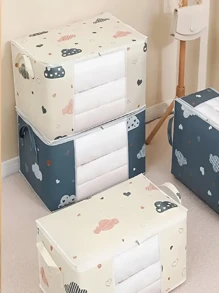 1pc Large Capacity Multifunctional Quilt Storage Bag, With Handles, Dustproof Moistureproof Odorless, Portable Laundry Tote Bag For Home And Dorm Use