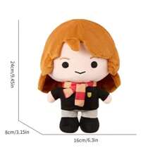 Juguete de peluche de 24 cm/9.45 pulgadas de la serie de Harry Potter, muñeco de peluche del personaje Hermione, regalo de cumpleaños lindo de dibujos animados, inspirado en la película y la serie de TV, coleccionable