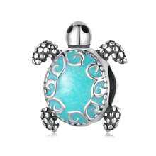 WOSTU 1 PC Ocean Series Solid 925 Sterling Silver Hermit Crab Turtle Dreamcatcher Charm Fit Original Bracelet DIY Accessories Summer Jewelry - Silver - View 19