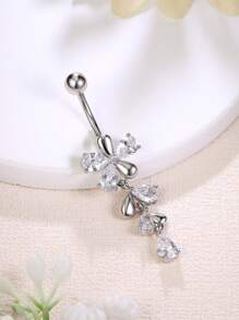 Leocuci Cute Belly Buton Rings Danglling Belly Piercing Flower 14G Stainless Steel Belly Button Ring For Women Body Piercing Jewelry Navel Rings - Water Drop - View 9