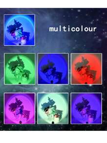 1pc Sunset Projection Lamp, Creative Led Decorative Atmosphere Light, Romantic Night Light, 7 Colors & 13 Modes Optional, Suitable For Bedroom, Cafe, Valentine's Day Decoration