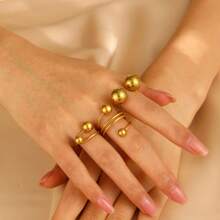 Stainless Steel Sphere Ring, Small & Large Ball Ring Accessories For Women