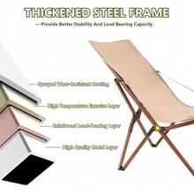 Camping Chairs for Adults with Sturdy Steel Frame, Folding Chair, Outdoor Picnic Chair for Camping, Lawn, Sports and Fishing(Green) - Beis - Ver 4