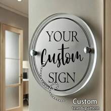 1pc Customizable Acrylic Sign - Personalized Door Number, Office And Home Wall Decor, Durable PMMA Material With Mounting Bracket - Suitable For Commercial And Residential Use - Office Supplies And Commercial Signage - Multicolor - View 1