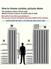 1 件优质 100% 遮光优雅窗帘，优雅设计 - 彩色 - 查看 5
