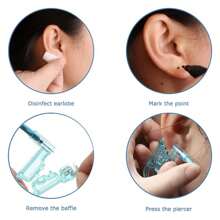 1/2/4/8 pezzi Kit di foratura per orecchie monouso con orecchini a perno in diamante bianco - Set di strumenti sicuri per la perforazione delle orecchie