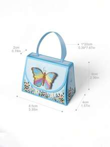5pcs,Butterfly Party Gift Box, Birthday Candy Box, Wedding Supplies Handheld Box, Wedding Table Decoration, Gift Party Center Decoration, Butterfly Theme Party Birthday Tea Party Gift Decoration Box, Mother's Day Easter Universal Action Box For Various Festivals
