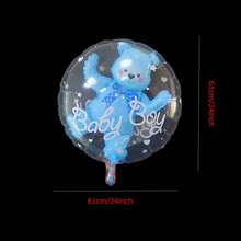 1pc Baby Shower Bear Ball In Ball Balloons Stand Crown Boy Girl Air Balloons Number 1 Balloon Birthday Gender Reveal Party Decorations