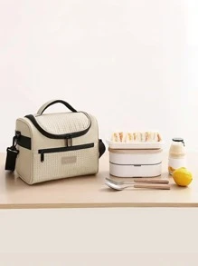 Portable Insulated Lunch Bag, Thickened Aluminum Foil Lunch Bag, Large Capacity Handheld Picnic Bag, Heat And Cold Insulation Ice Bag, Oxford Cloth Insulation Bag, Thickened PEVA Ice Bag, Suitable For Adult Office Lunch Bag
