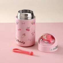 名创优品三丽鸥旋律可爱卡通不锈钢真空保温水瓶，280毫升/9.47盎司，时尚个性化水瓶礼品 - 粉色 - 查看 7