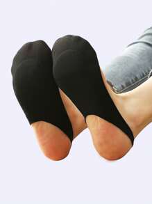 1/4/8 Pairs Ladies Cushioned Heel Hollow Elastic Band Silicone Non-Slip Ultra-Low Cut Boat Socks, No Show Socks, Suitable For Wearing High Heels Or Daily Life