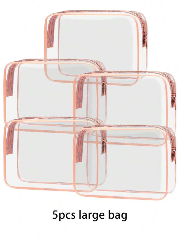4/3/2/1pc S/M/L Fashionable And Simple Toiletry Bags For Men And Women, Waterproof Clear Cosmetic Pouches In Quart Size For Travel, Suitable For Both Genders, Can Be Carried Onboard Airplanes And Given Makeup Travel Toiletry Organizer Clear Essentials Gifts Storage Zipper Accessories Nail