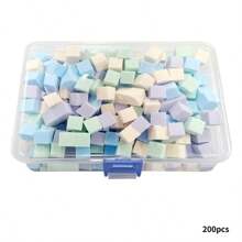 迷你可替换美甲海绵块，适用于渐变美甲海绵工具，美甲用品，美甲配件，彩色海绵带盒，美甲海绵金属夹，适用于家庭美甲沙龙美甲设计 - 彩色 - 查看 19