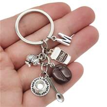 26个字母钥匙扣咖啡豆吊坠咖啡钥匙链休闲钥匙扣创意纪念品礼品汽车饰品包包饰品学院风可爱哥特风Y2K