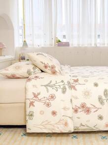 柔软超细纤维花卉图案被套套装 - 最佳两件/三件套被套/被芯套装 - 包括 1 个被套和 1/2 个枕套 - 价格实惠，品质优良，适用于单人床、双人床、加大双人床、标准双人床