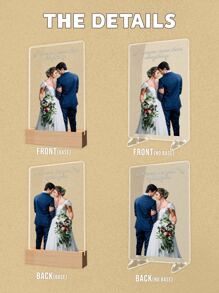 1个定制情侣拼贴照片LED夜灯，个性化亚克力照片文字夜灯，定制照片灯，个性化照片拼贴LED灯，情侣相框，个性化照片拼贴礼物，卧室夜灯，生日礼物，情侣礼物，独特结婚礼物，周年纪念礼物，送给妻子/她/女朋友/朋友的礼物，送给他/男朋友/丈夫的礼物，仙女灯 - 款式-1 - 查看 4