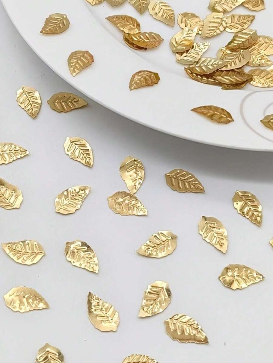 250/500 件金箔装饰纸屑，PVC 材料，婚礼抛纸花瓣，DIY 工艺品，闪光叶子设计，桌面中心装饰，适用于剪贴簿、卡片制作、派对装饰、母亲节、夏季婚礼、父亲节、教师节、日常和节日派对、礼品填充物