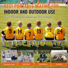 Plastic Folding Bench, 6 FT Portable Folding Bench, White (1 Pack),White (2 Pack), Black (1 Pack), Smooth HDPE Waterproof Outdoor, Back To School - 6 FT White (1 Pack) - View 6