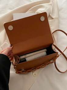 New Style Fashionable Minimalist Shoulder Diagonal Chain Handbag Small Square Bag, Embossed Casual Commuter Small Tote - Multicolor - View 10