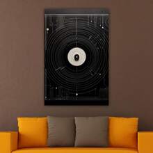 1 Piece Home Wall Decor Framed Canvas A Large Black Square Symbol Pattern Canvas Wall Art Paintings For Living Room - Canvas Framed Print Wall Artworks Bedroom Decoration Office Wall Decor