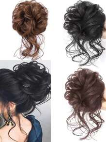 1 pieza Anillo elegante y holgado para moño, accesorio de cabello femenino adecuado para uso diario, vestimenta al aire libre y peinados DIY para cabello grueso y ondulado, sujetadores de cola de caballo, bandas elásticas para el cabello, coleteros, cuerda elástica para el cabello - Multicolor - Ver 10