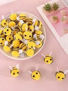 20 piezas de abejas para manualidades, bolas de abejas hechas a mano adorables, bolas pequeñas de artesanía, decoración de abejas mini, decoración para revelar el sexo, disfraz, sombrero, regalos DIY, decoraciones para otoño, habitación, escritorio, jardín, decoración para el hogar, regalos para el día de la madre, fiestas nupciales, decoración de boda en interiores y exteriores, centros de mesa para bodas en el hogar, jardín y cocina