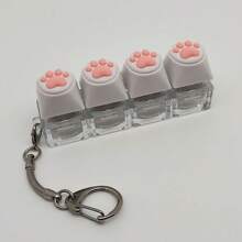 指尖新奇缓慢上升的压力缓解玩具，键盘风格，配有柔软的硅胶猫爪设计钥匙扣、吊坠、手机饰品和装饰配件，带有敲击声音的键盘键帽，烦躁，烦躁玩具，玩具，挤压，奇怪的玩具，电击口香糖 - 彩色 - 查看 12