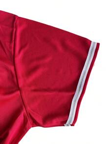 Atonmore Men's Red Baseball Jacket With Classic Baseball Embroidery, Sports Jersey, Button-Up Training Uniform