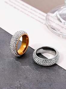 1pc Starry Sky - Aurora Ring. Men's Stainless Steel 18K Gold Vacuum Plated Fashion Ring. The Galaxy On Your Fingertips, Only For The Unique You. Suitable For Daily Gifts, Holiday Gifts, Men's Rings