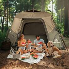 CAMEL CROWN Instant Tenten Voor Kamperen 2-6 Persoons Tent Waterdicht Eenvoudig Op te Zetten In 60 Seconden Opgezet Backpacking Tenten Met Draagtas Voor Buiten Wandelen - Zandbruin - Bekijken 1