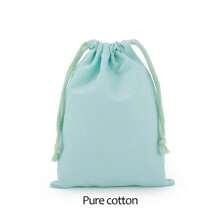 Cotton Drawstring Storage Bag White Canvas Bags For Candy Gift Package Pouch Reusable Home Sundries Organize Dustproof Sacks - 牛奶咖啡 - 查看 7