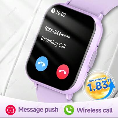 SIMSONLAB 1.83" Full Touch Screen Smart Watch For Women, Call Reminder, 100+ Sports Modes, 10M Waterproof, 280mAh Battery, Wireless Call, Message Notification, Customizable Dial, Unisex, Compatible With IOS & Android, Great Gift For Women