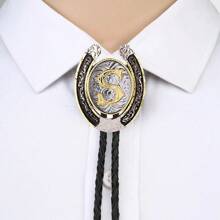 1 件 U 型马蹄形婚礼派对领带，字母 A 到 Z 领带，男士西部时尚街头项链牛仔领带，理想礼物