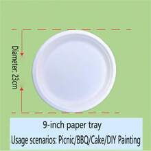 10/50pcs 260/350/500/680ml Disposable Food Packaging, White Paper Bowl For Outdoor Parties And BBQ