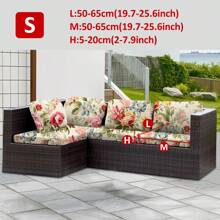 1pc Leaf Print Outdoor Sofa Cover, Stretch Polyester Removable Half Slip Sofa Cushion Cover, Patio, Porch, Garden Sofa Seat Protector - Multicolor - View 8