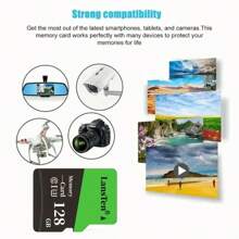 LansTen Memory Card 16GB 32GB 64GB 128GB High Speed Flash Memory Card C10/U3 Memory TF Card With Card Reader