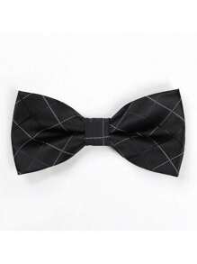 1pc Formal Suit Business Patterned Bow Tie, Groom Wedding Groomsmen Double Layer Solid Color Bowknot, Versatile For Daily Business Events, Polyester, Suitable For Spring, Summer, Autumn, Winter