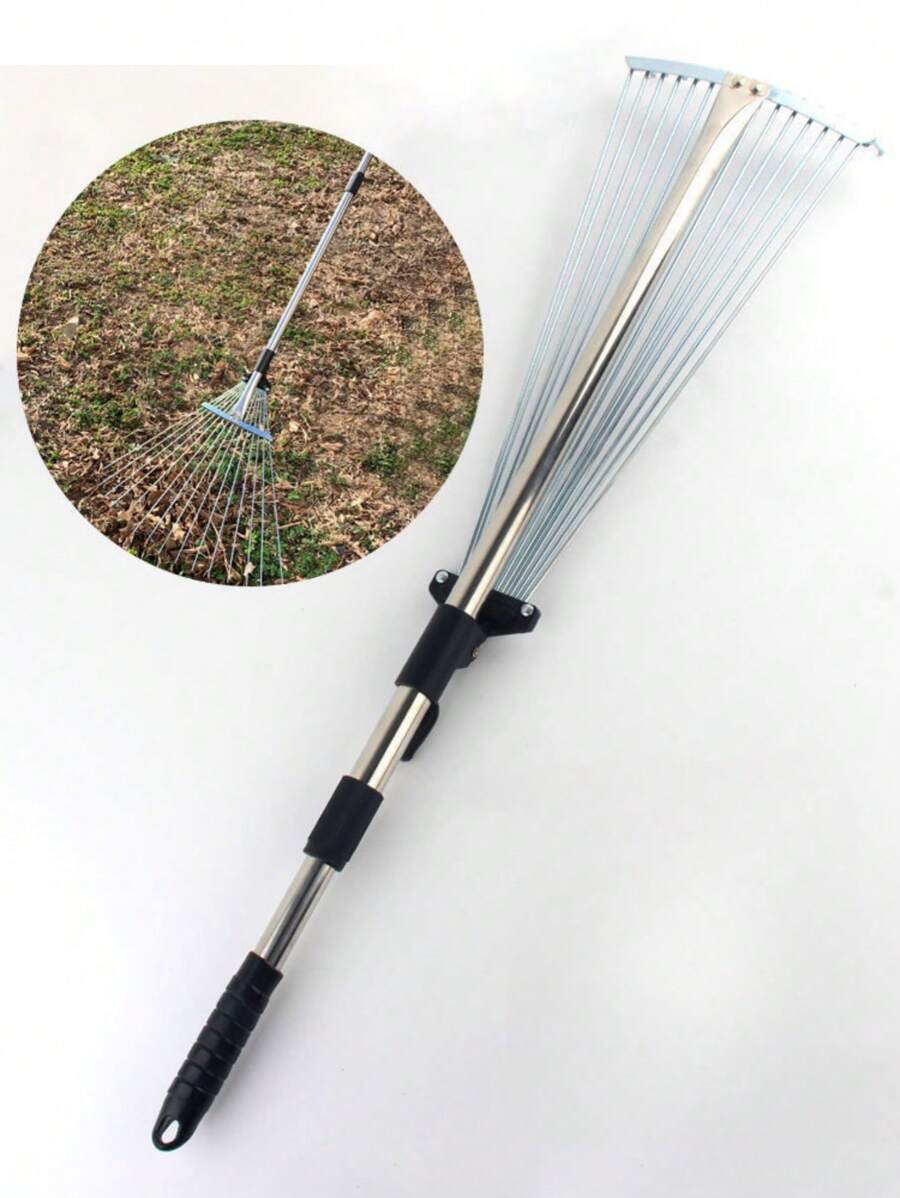 Rastrillo de hojas, rastrillo de césped, rastrillo de hojas, herramientas de jardinería, rastrillo de 15 dientes, rastrillo de hojas, rastrillo de césped, rastrillo de césped, preparación del suelo, rastrillo de púas para jardinería, rastrillo de jardín multifunción, rastrillo agrícola de alambre extraíble, rastrillo de jardín, rastrillo de hierro - verano y otoño - herramientas de jardinería - herramientas de jardín