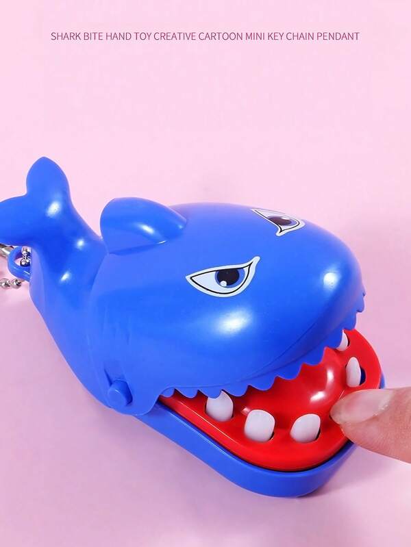 1pc Mini Shark Bite Finger Game, Creative Funny Novelty Interactive Game, Shark Keychain Pendant