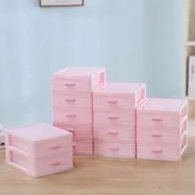 1 pezzo Scatola portaoggetti rosa per gioielli, decorazione camera rosa, multicolore/multi-livello/2 livelli/3 livelli/4 livelli per casa, scrivania in ufficio, per piccoli oggetti, scatola portaoggetti a cassetto/scatola rosa per accessori per capelli di ragazze, organizer da scrivania a cassetti in rattan multi-livello per gioielli e cosmetici di signore, forniture per il ritorno a scuola, regalo della festa della mamma