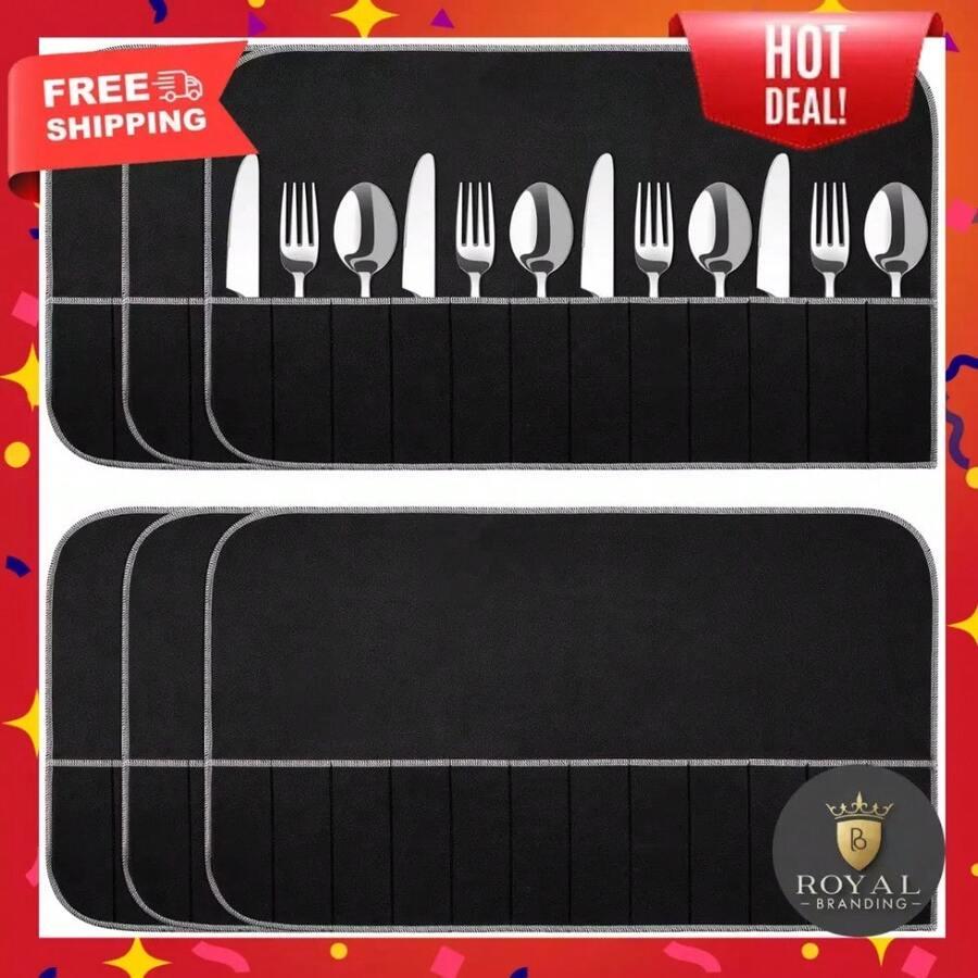6-Piece Anti-Tarnish Silver Storage Bags - Cloth Felt Flatware Organizer For Optimal Protection And Organization