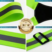 LED Reflective Vest Safety Gear, Light Up Vest Night Walking Cycling, High Visibility Running Vest With Reflective Strips - 綠色 - 查看 7