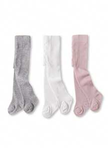 3 Pairs Girls' Pink Solid Color Opaque Princess-Style Tights, Suitable For Daily Matching - Multicolor - View 4
