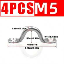 4pcs Handle 5mm Stainless Steel Wire Eye Strap Boat Marine Tie Down Hook Canopy Engines Accessories Stainless Steel
