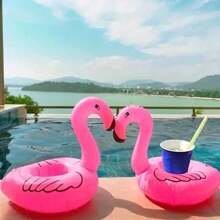 5pcs PVC Inflatable Drink Cup Holder, Floating Beverage Coaster, Beach Essentials, Beach Accessories, Pool Float - Multicolor - View 4
