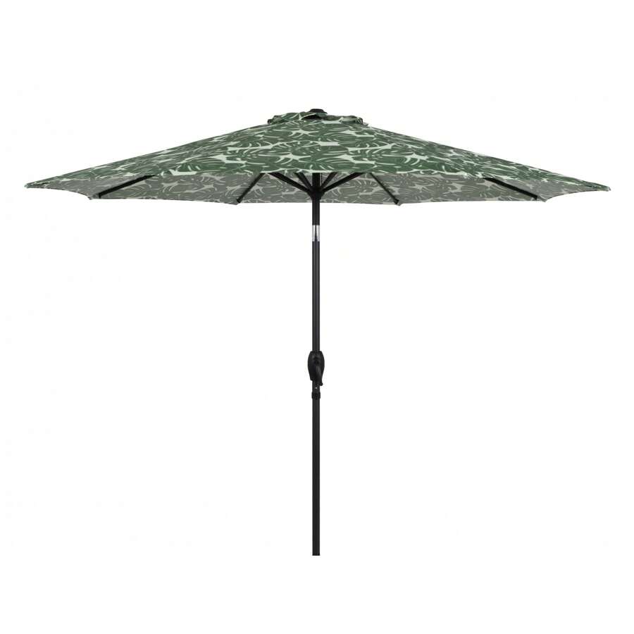 Mainstays 9' Monstera Palm Crank Lift And 3 Position Tilt Patio Umbrella - Multi - View 1
